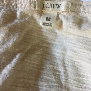 J.Crew Women’s 100% Cotton Ruffled and Beaded V-Neck Cream, Peach, Size M